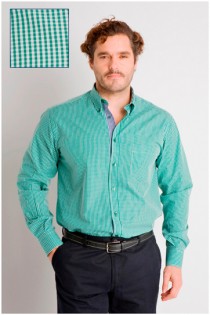 Extra lang ruiten overhemd van Plusman.