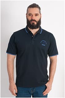 Elastische piqué polo korte mouw van Hajo