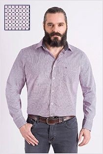 Katoenen bedrukte lange mouw overhemd van Casamoda