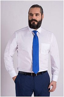 Strijkvrij effen EXTRA LANG dress overhemd Casamoda