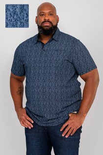 Allover bedrukte korte mouw polo van D555